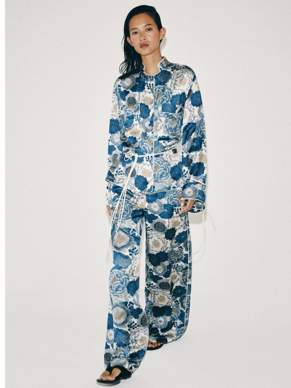 ZARA FLORAL ZW COLLECTION JACKET & PANTS